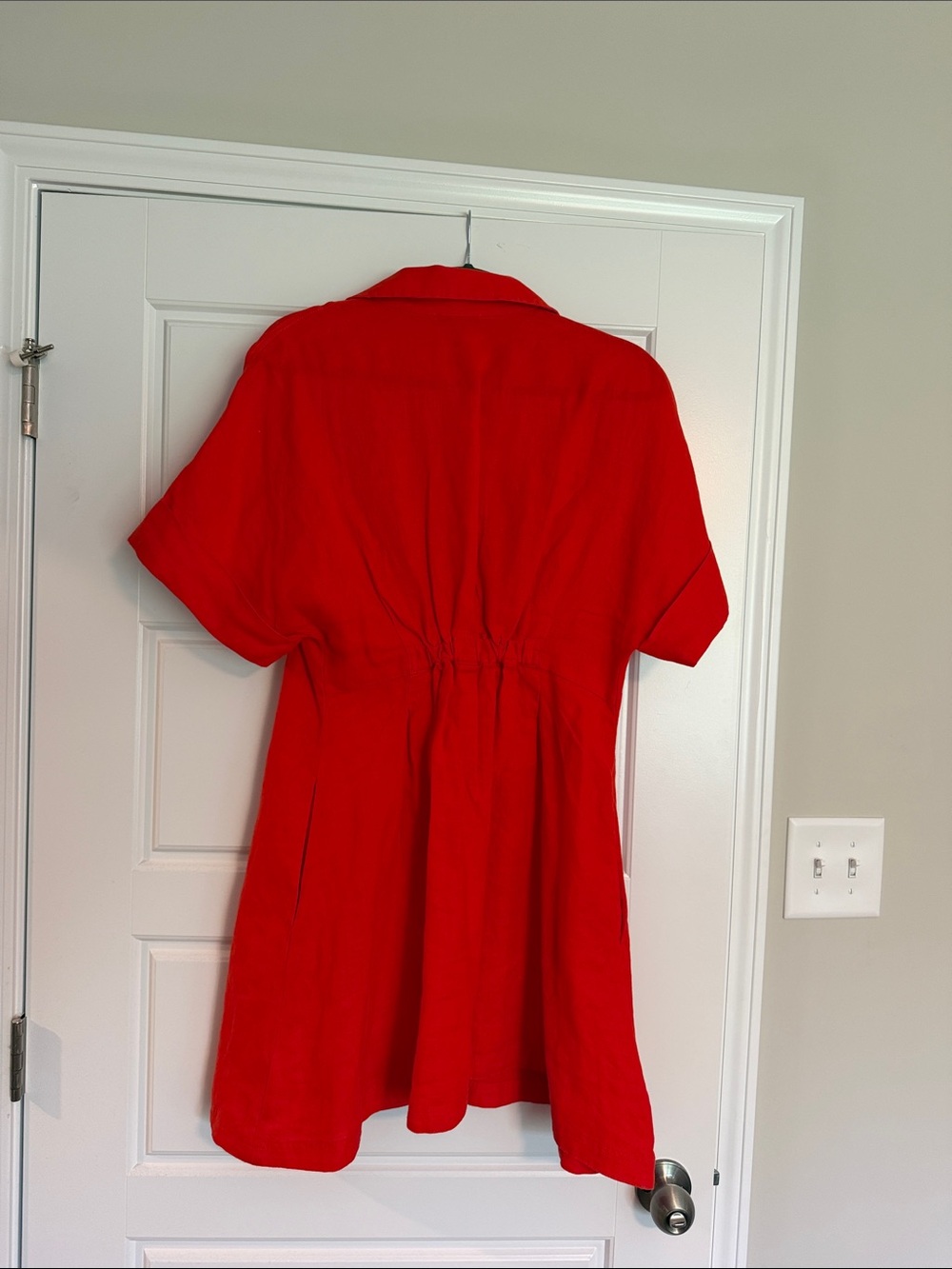 Madewell Bright Red Short-Sleeve Shirt Dress - Picture 2 of 3